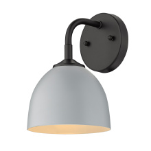 Golden 6956-1W BLK-MGY - Yep by Golden Lighting Zoey 1-light Wall Sconce in Matte Black and Matte Gray shade